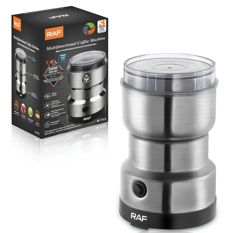 Molino Eléctrico RAF R-7113 300W de Acero Inoxidable para Café y Especias
