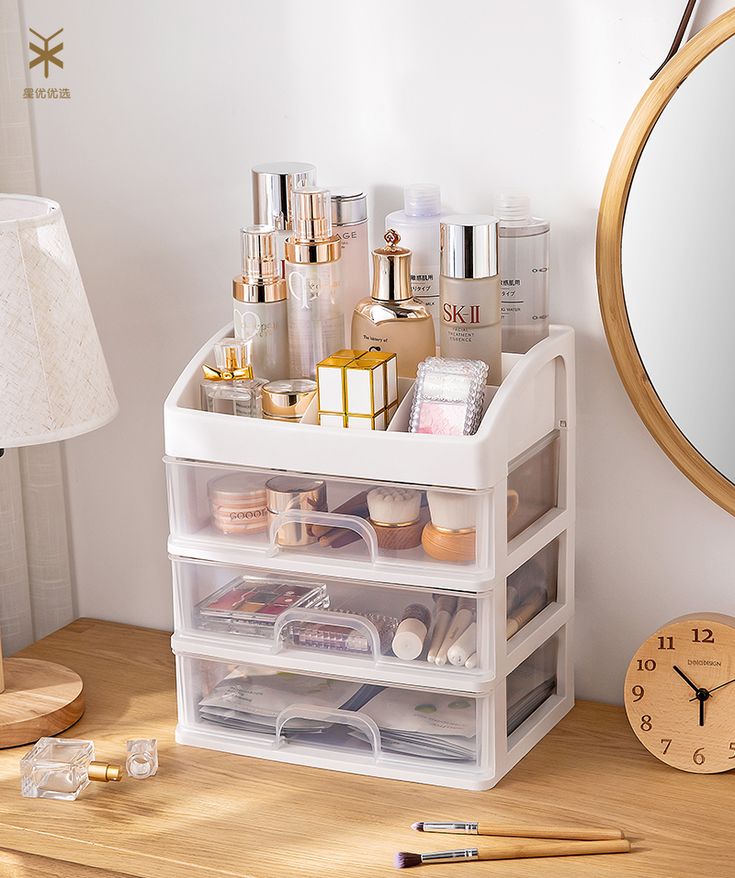 Organizador de Cosméticos Multifuncional con Cajones y Compartimientos para Maquillaje