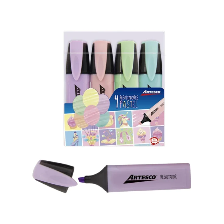 Resaltador Artesco Pastel x4