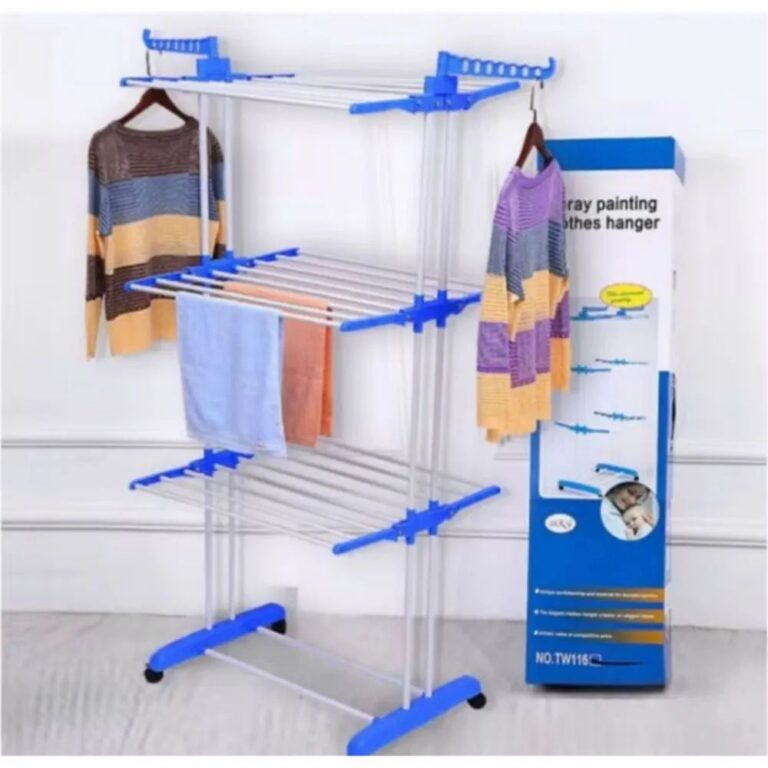 Tendedero Plegable de 3 Niveles con Ruedas