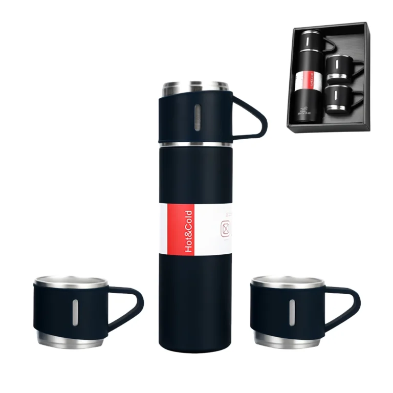 Termo Térmico 500ML con 2 Tazas Portátil para Bebidas Frías y Calientes