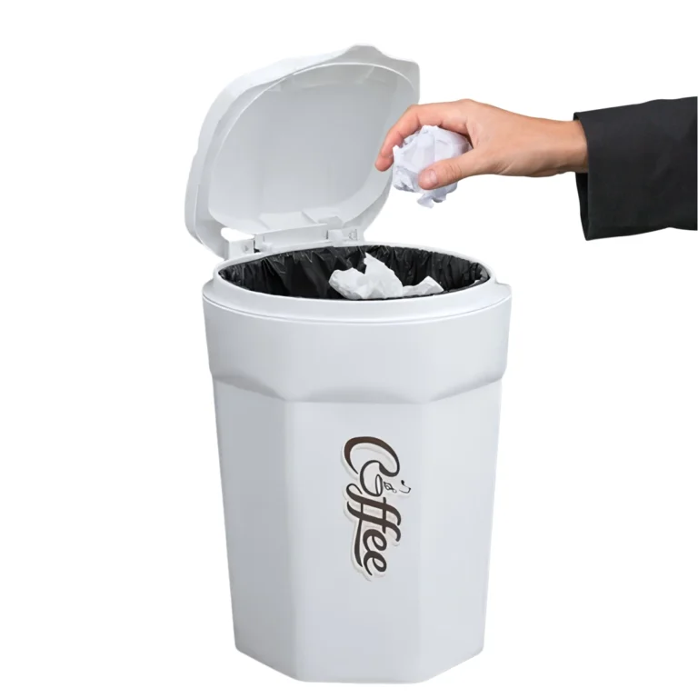 Tacho de Basura Café con Sistema Push 10 Litros