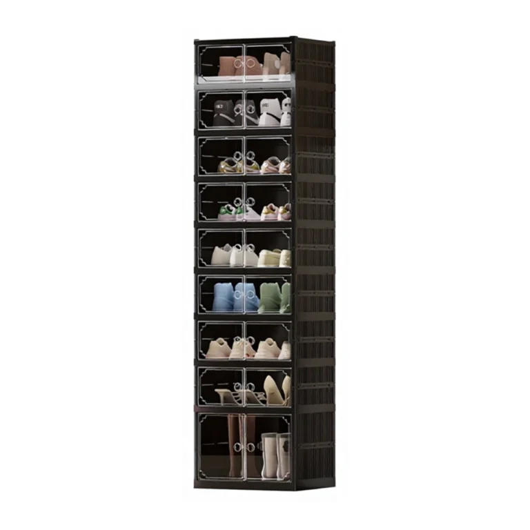 Zapatera Plegable de 18 Pares Color Plomo