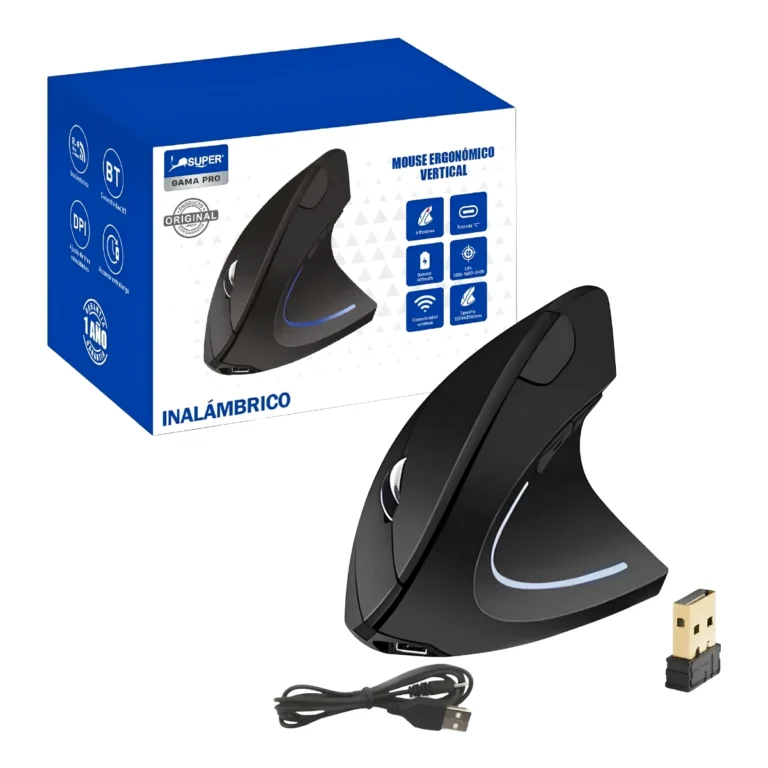 Mouse Ergonómico Vertical Inalámbrico 2400 DPI