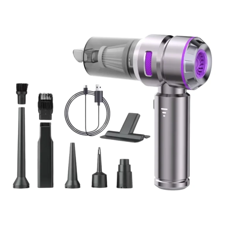 MINI ASPIRADORA INALÁMBRICA 50W 2 EN 1 PARA AUTO Y HOGAR – PORTÁTIL CON 8 ACCESORIOS