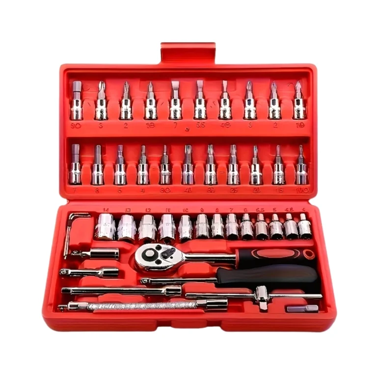 Kit de Herramientas 46 Piezas con Dados y Llave de Carraca