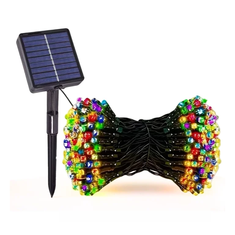 Guirnalda de Luces LED Solares Multicolor 10 Metros con Panel Solar